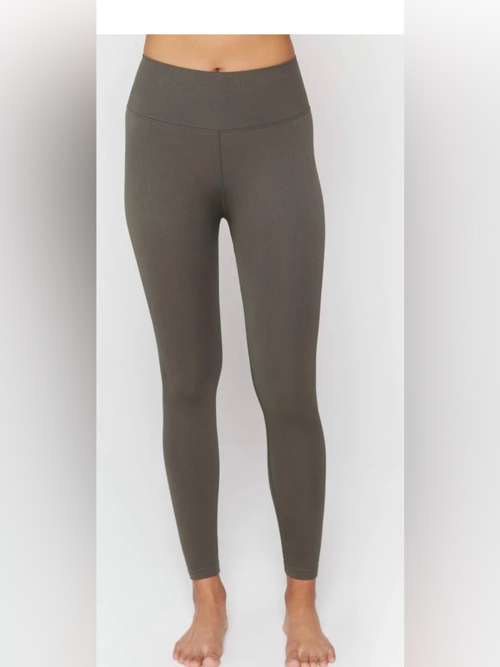 Spiritual gangster Women's High-Rise Ribbed Leggings - Olive.size xs/s